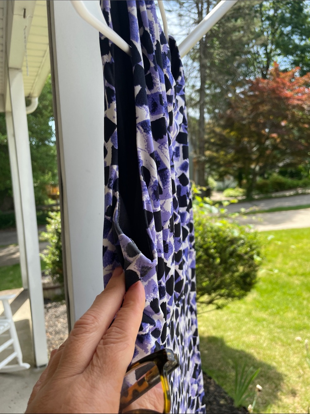 Beautiful-Perceptions Purple and Black Patterned Maxi Dress with Solid Waist - Picture 8 of 9
